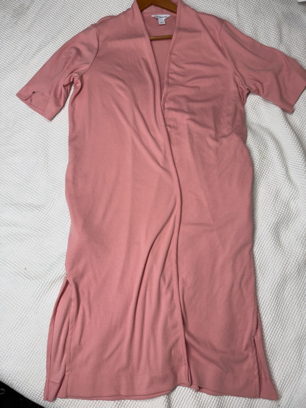 LIZ CLAIBORNE - Light Pink Open Front Knit Duster - XL